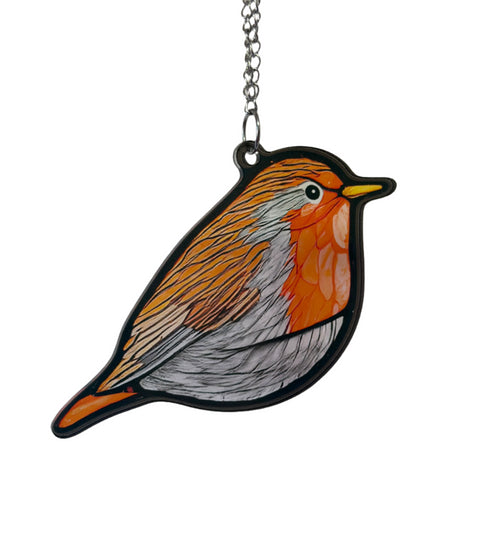 Bobbin Robin Stained Glass Effect Suncatcher